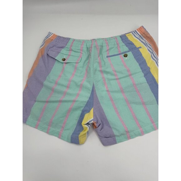 Polo Ralph Lauren Mens XXL Striped Pastel Cotton Shorts With Button Details & Po - Picture 5 of 11